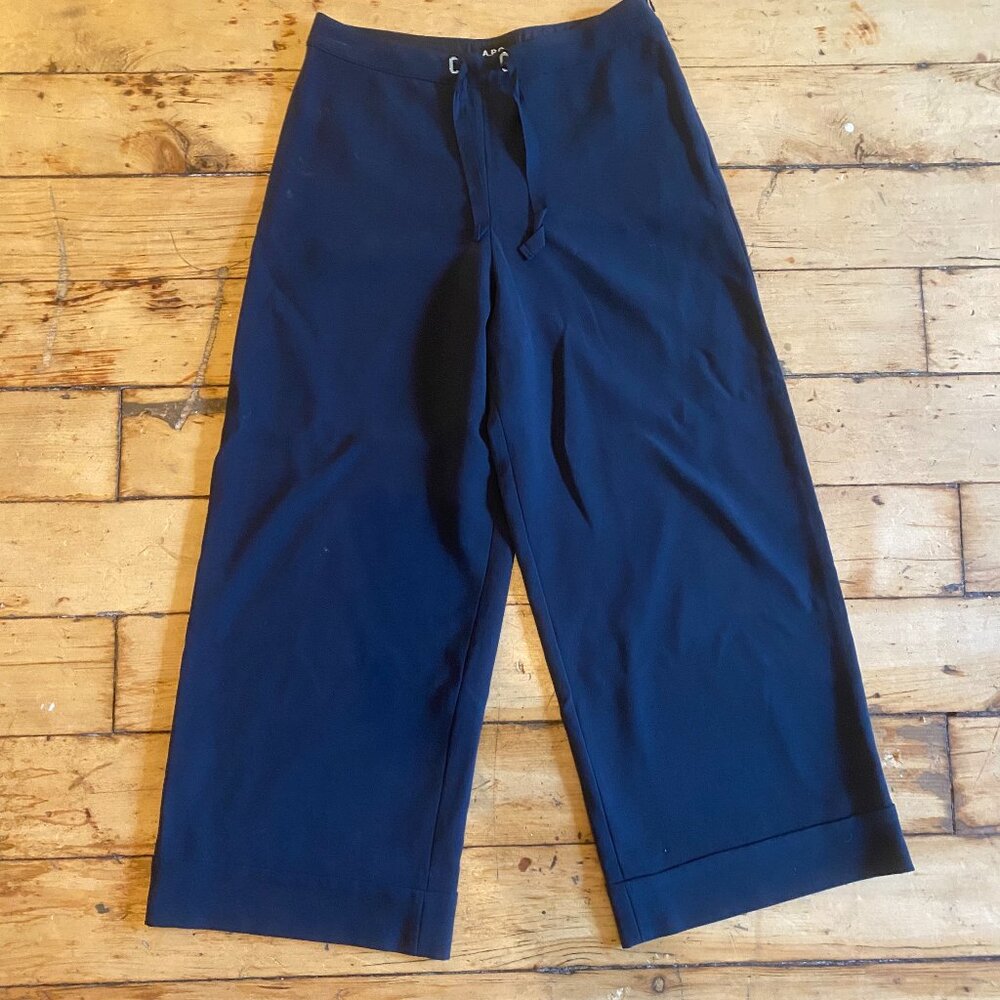 A.P.C. Women's Black and Navy Trousers